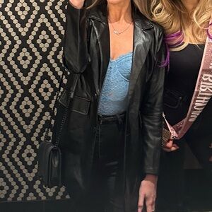 Faux Leather Blazer